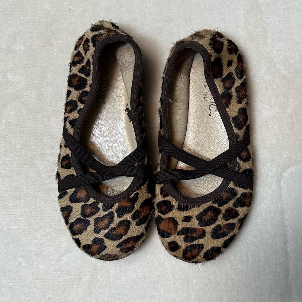 Brown and Black Leopard Pattern Mohair Flats